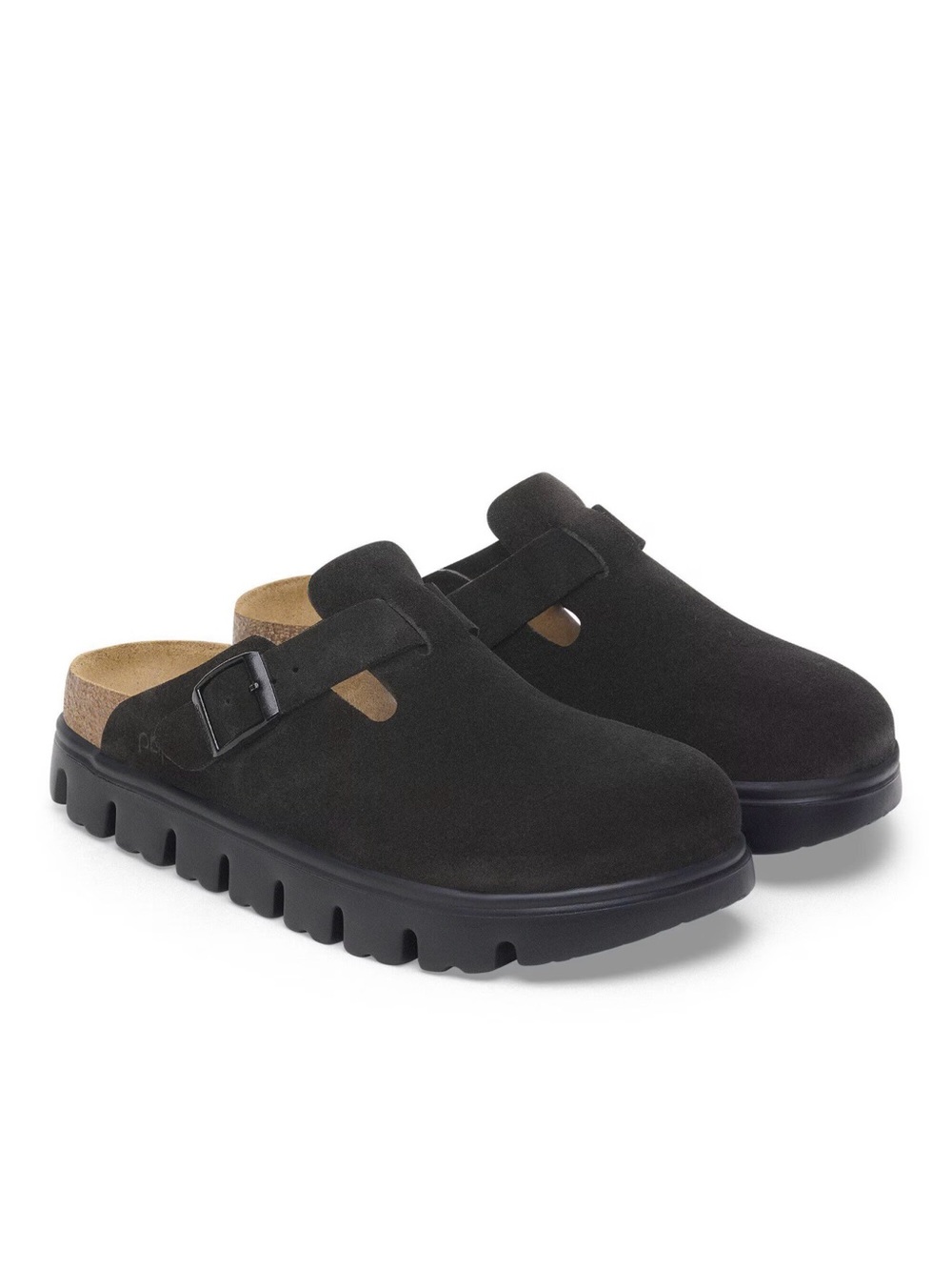 Birkenstock Papillio Boston Chunky Black Suede Clogs Women’s EU 37 US 6-6.5 EUC